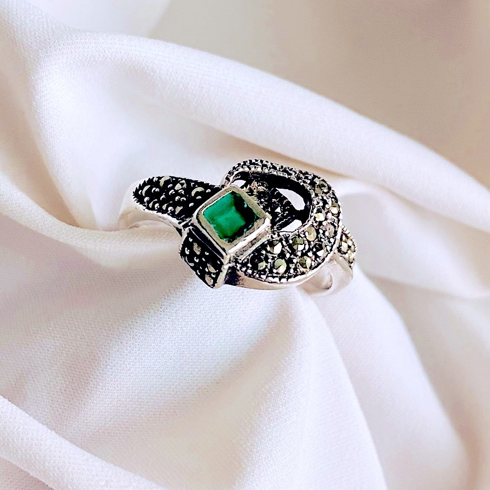 Final price 🔥Vintage Sterling Silver Marcasite ring made in USSR, size 8.5